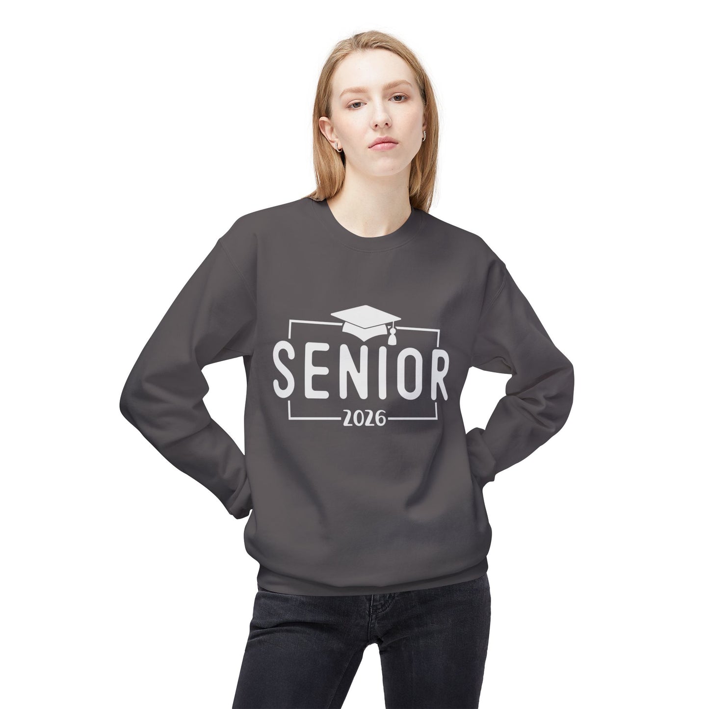 Senior 2026 Fleece Crewneck Sweatshirt - Perfect for Graduation, Class of 2026, Cozy Gift for Graduates, Unisex Crew Sweatshirt, Casual Wear