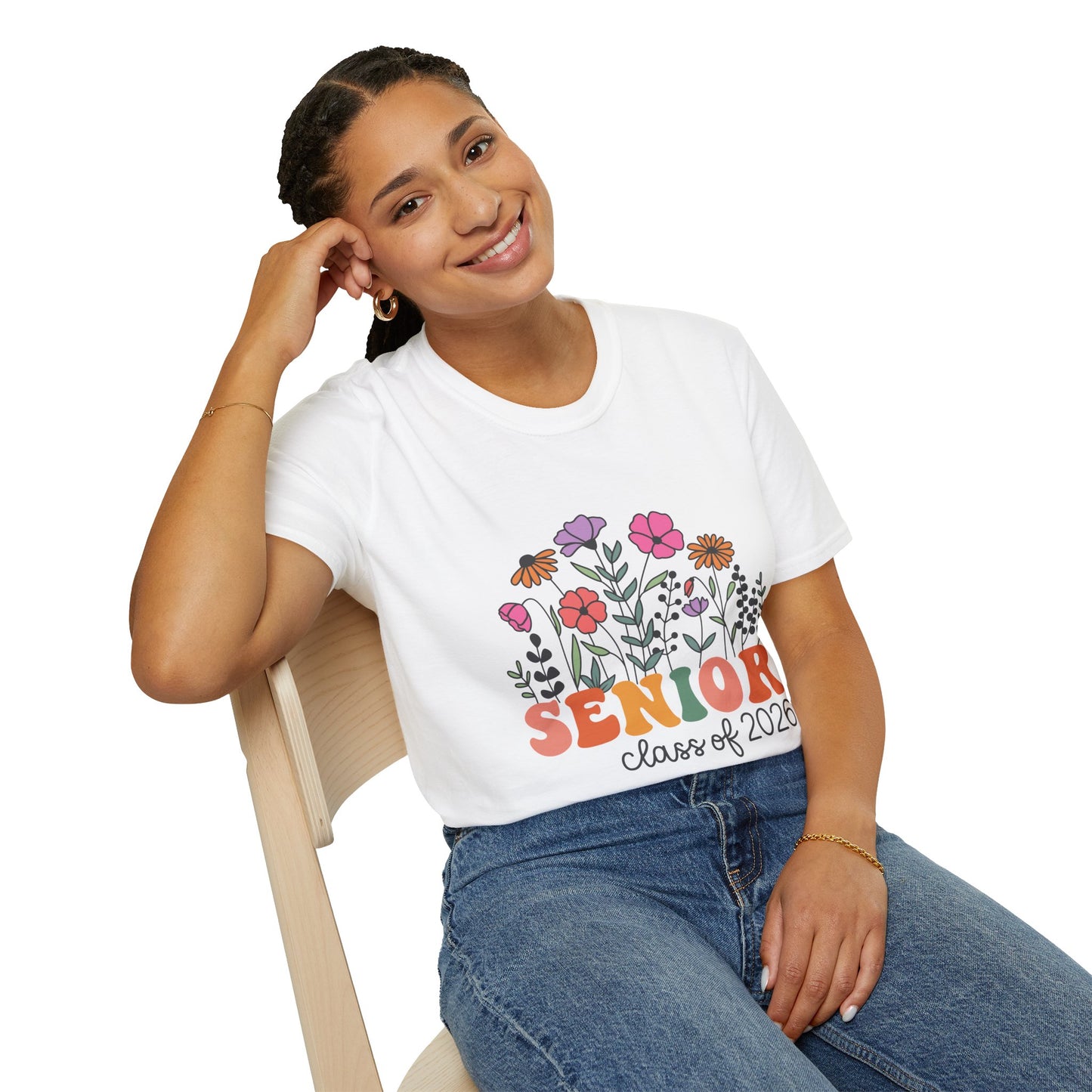 Senior Class of 2026 Floral T-Shirt, Graduation Gift, Unisex Tee, Senior's Apparel, College Bound Shirt