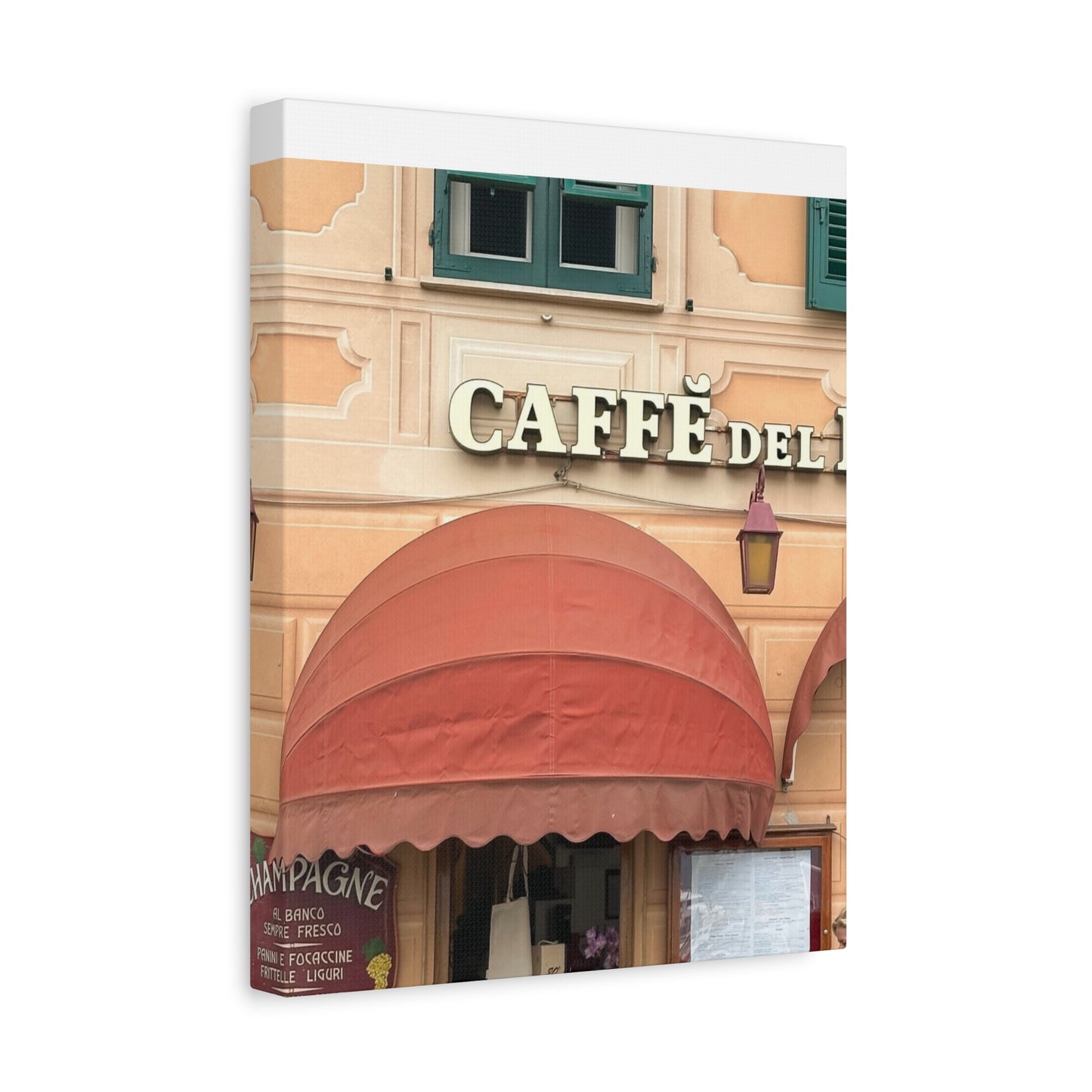 Caffe Front Matte Canvas Wall Art, Chic Home Decor, Café Vibes, Event Wall Display, Gift for Coffee Lovers, Interior Design Accent