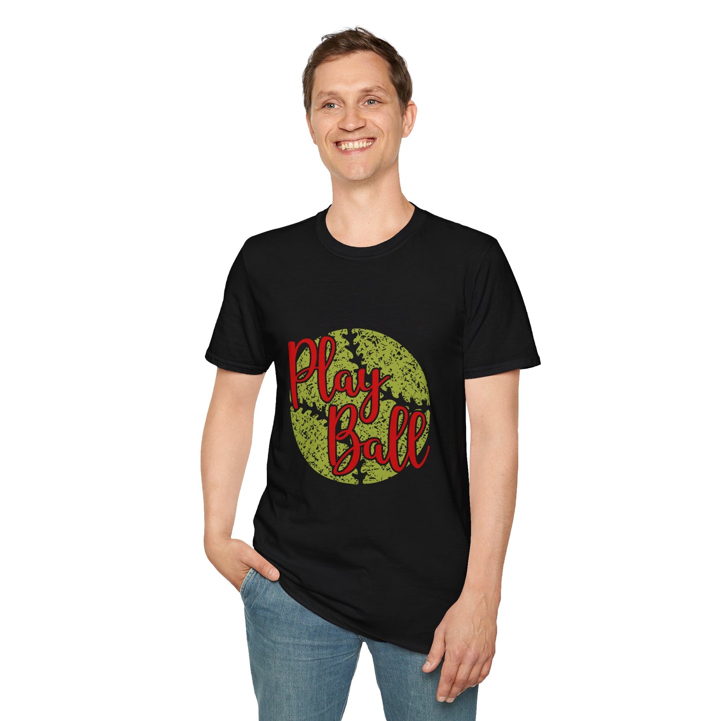 Play Ball Unisex Softstyle T-Shirt, Sporty Tee, Gift for Baseball Fans, Casual Wear, Team Spirit Apparel, Summer Outfit