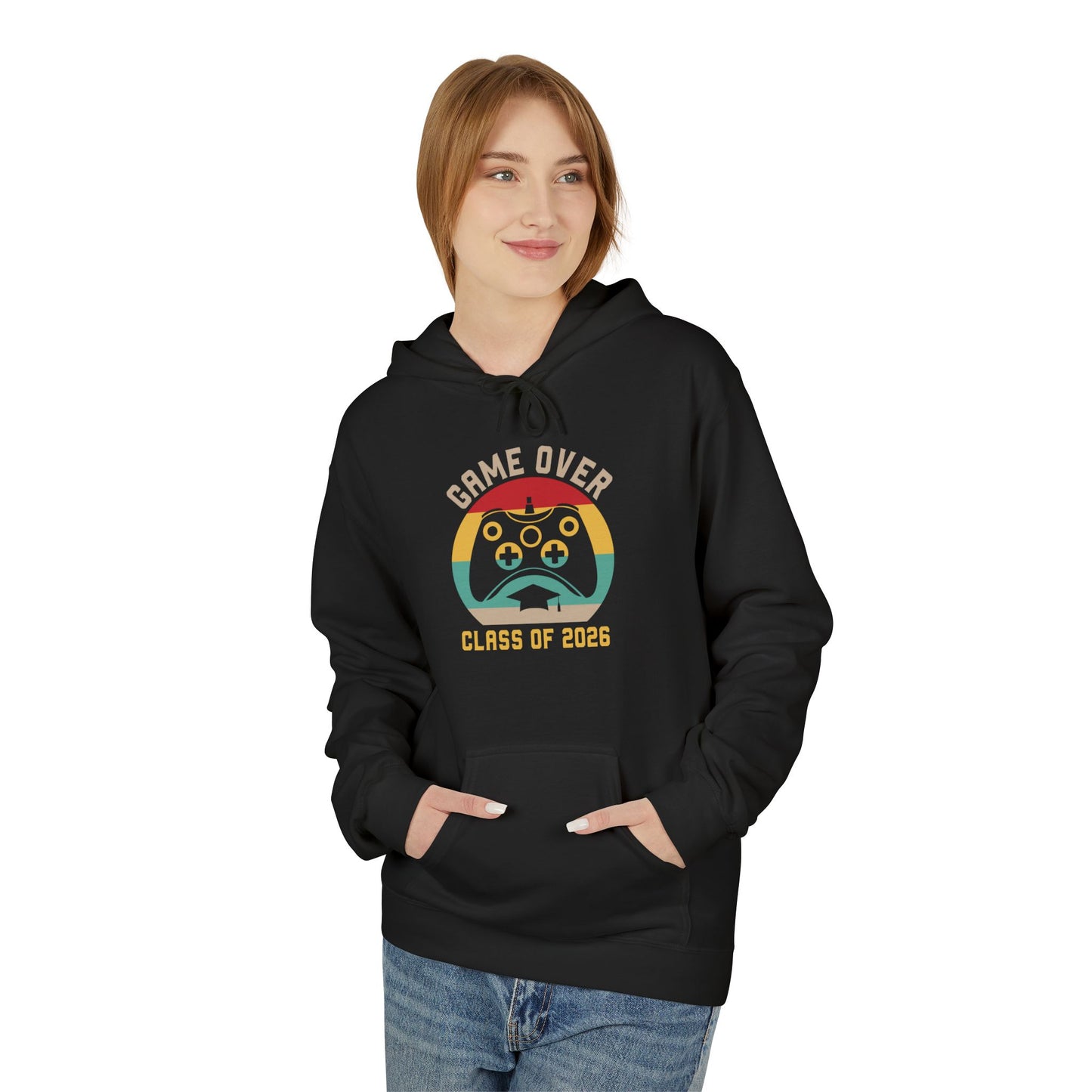 Game Over Class of 2026 Hoodie - Unisex Softstyle Fleece | Graduation Gift, Gamer Apparel, Cozy Sweatshirt, Casual Wear