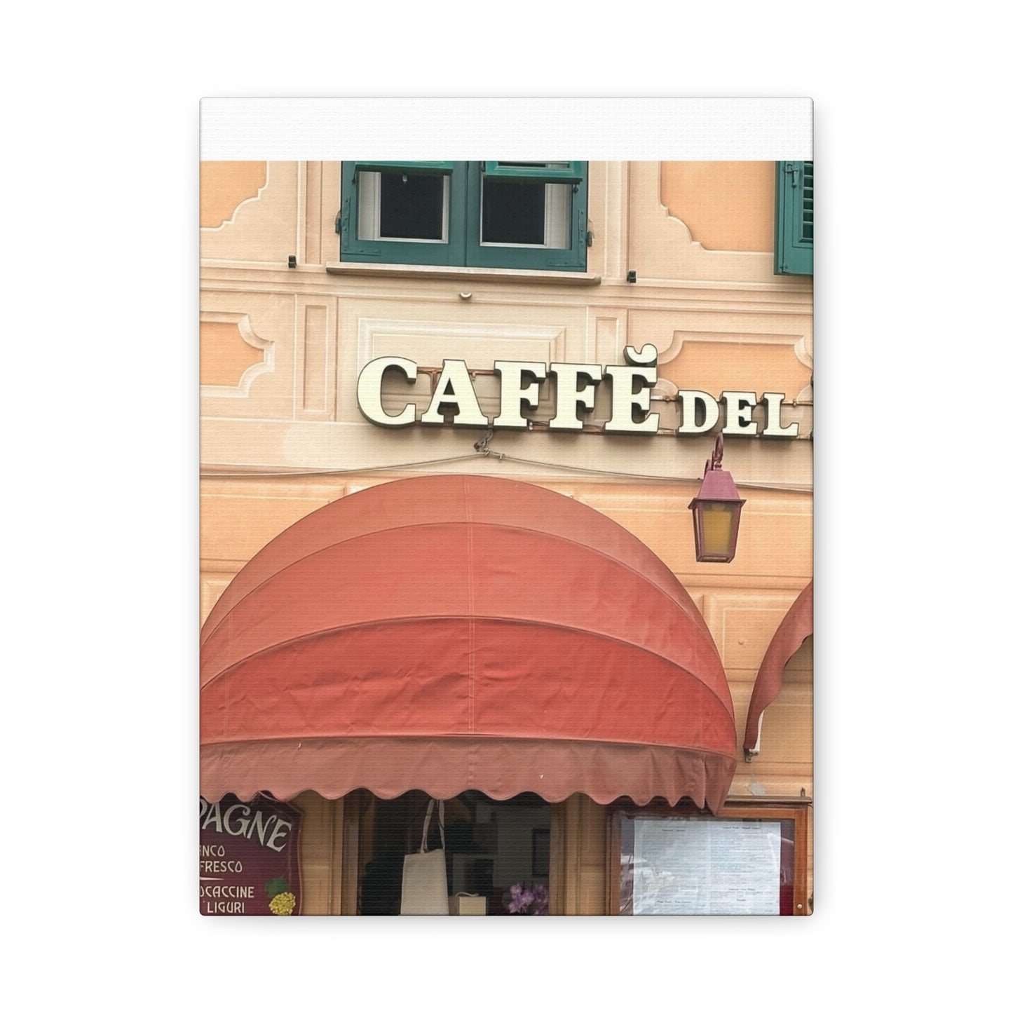 Caffe Front Matte Canvas Wall Art, Chic Home Decor, Café Vibes, Event Wall Display, Gift for Coffee Lovers, Interior Design Accent
