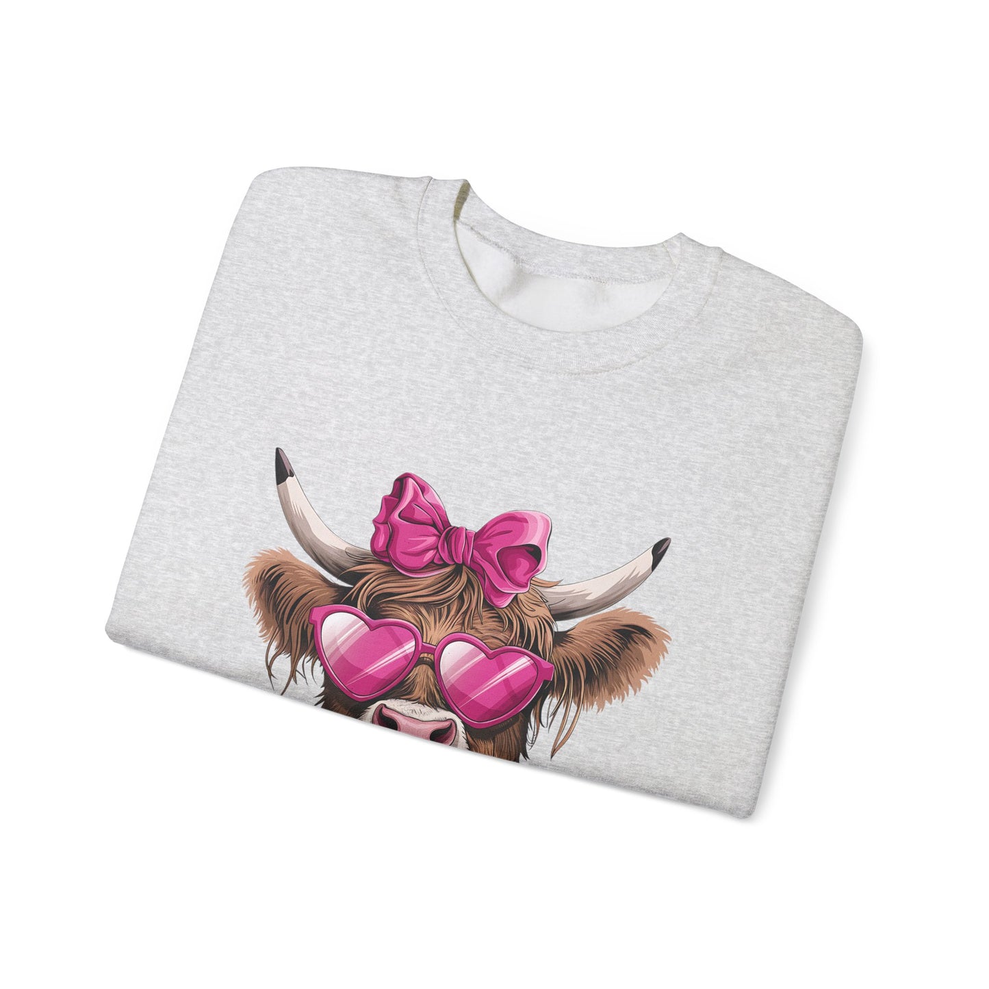 Lollipop Highland Cow with Bow™ Crewneck Sweatshirt