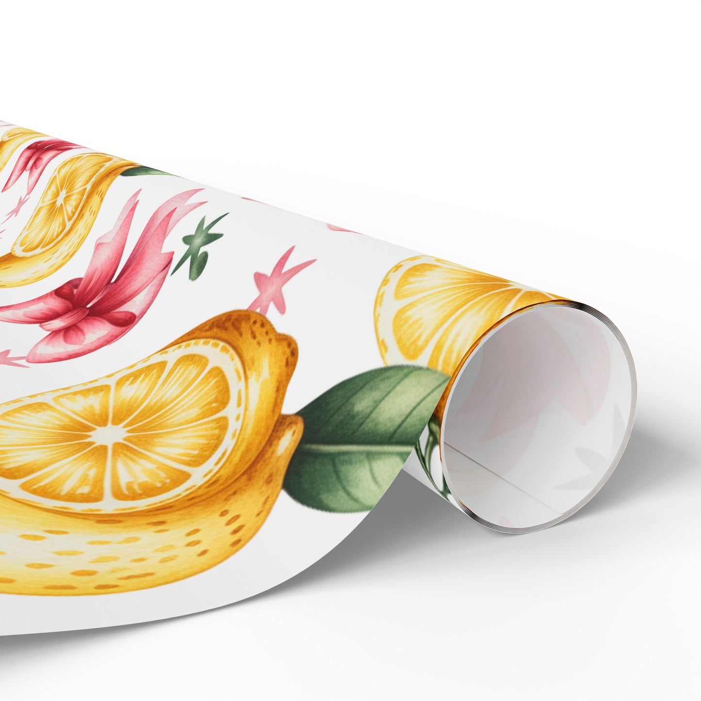 Citrus-Inspired Gift Wrap Roll, Fresh Lemon Wrapping Paper for Birthdays, Weddings, Baby Showers, Eco-Friendly Gift Wrapping