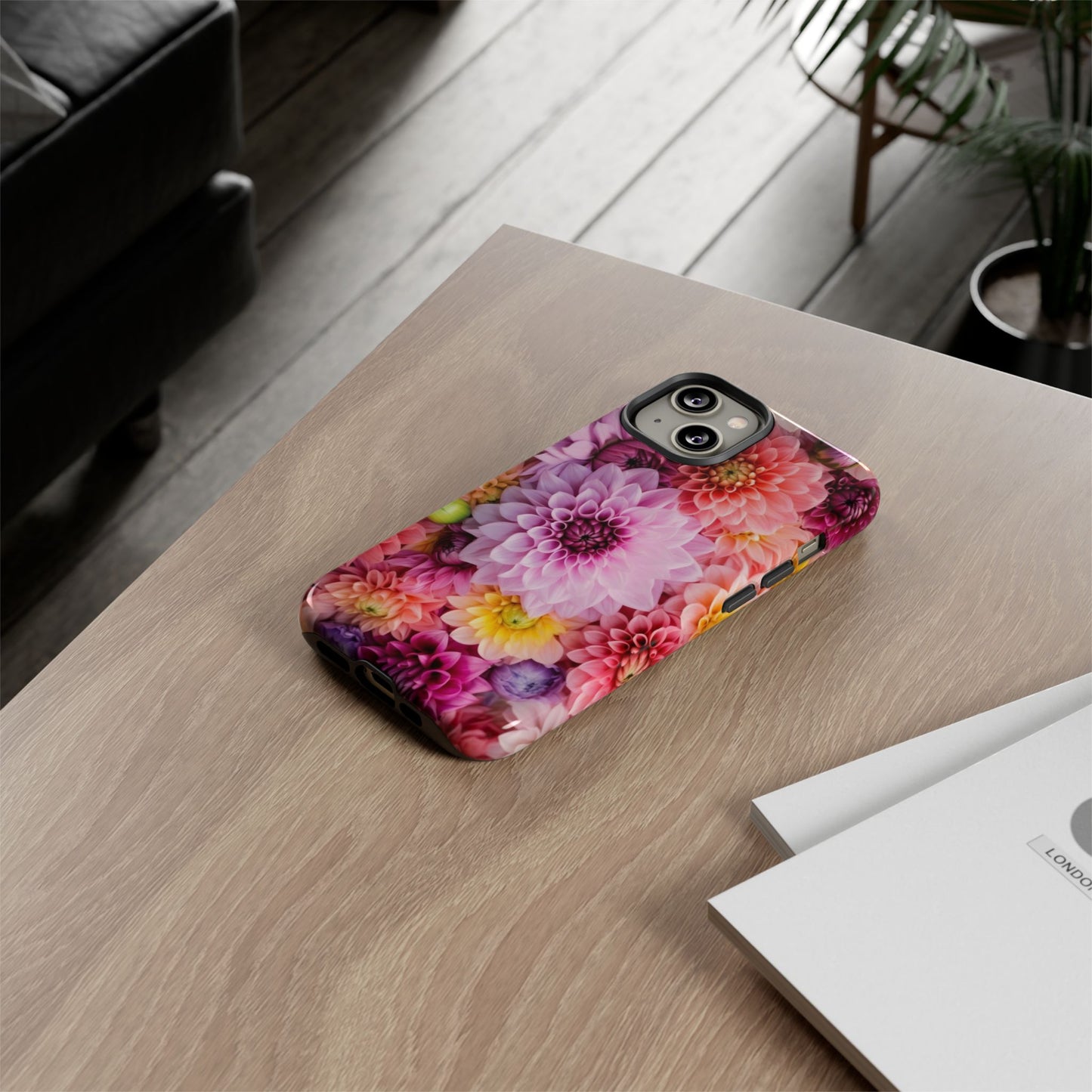 Floral iPhone Case, Tough Floral Phone Cover, Flower Pattern Case, Spring Design, Gift for Her, Durable Phone Accessory