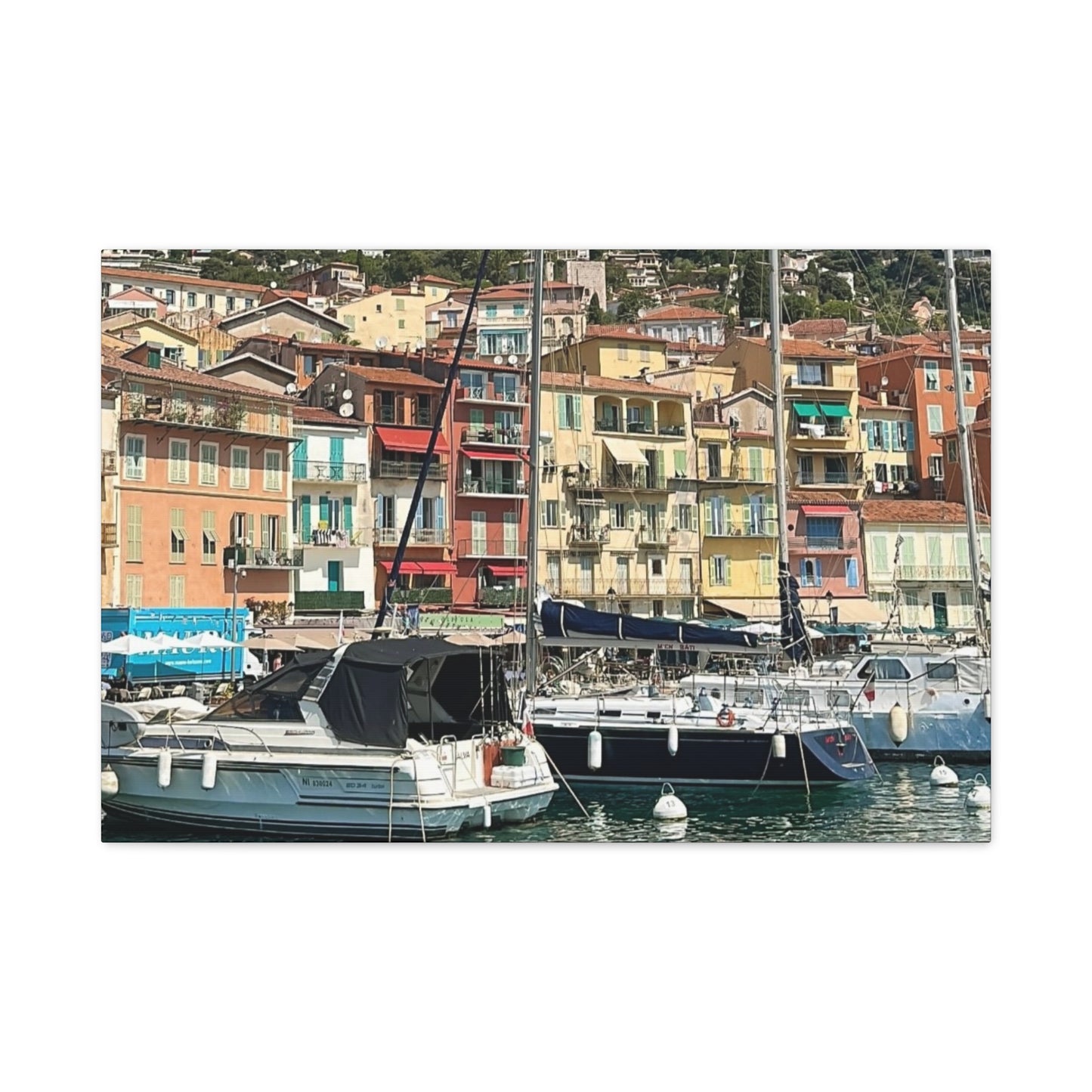 Italy Nautical Canvas Wall Art, Coastal Home Decor, Marina Print, Beach Decor, Nautical Gift, Coastal Living Decoration