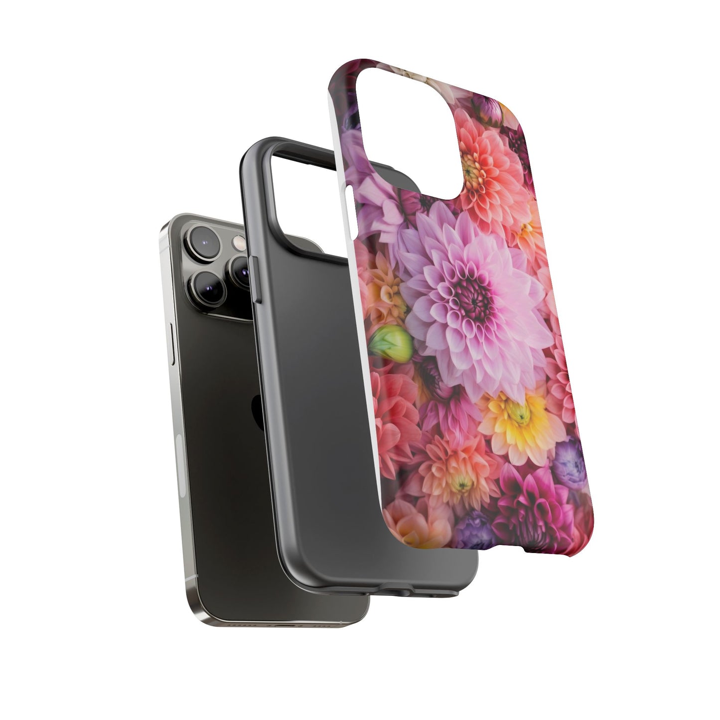 Floral iPhone Case, Tough Floral Phone Cover, Flower Pattern Case, Spring Design, Gift for Her, Durable Phone Accessory