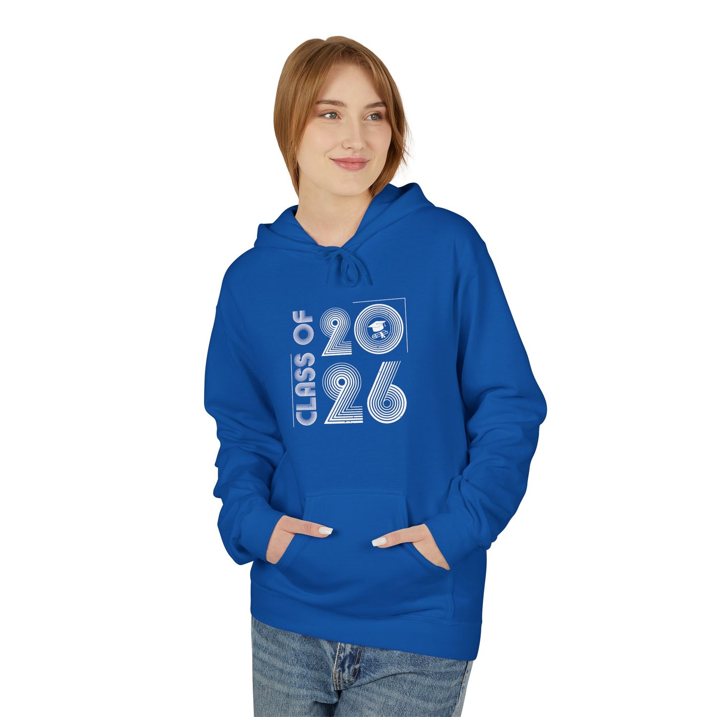 Class of 2026 Unisex Midweight Fleece Hoodie, Graduation Gift, Cozy Sweatshirt for Students, Trendy Class Hoodie, Casual Wear