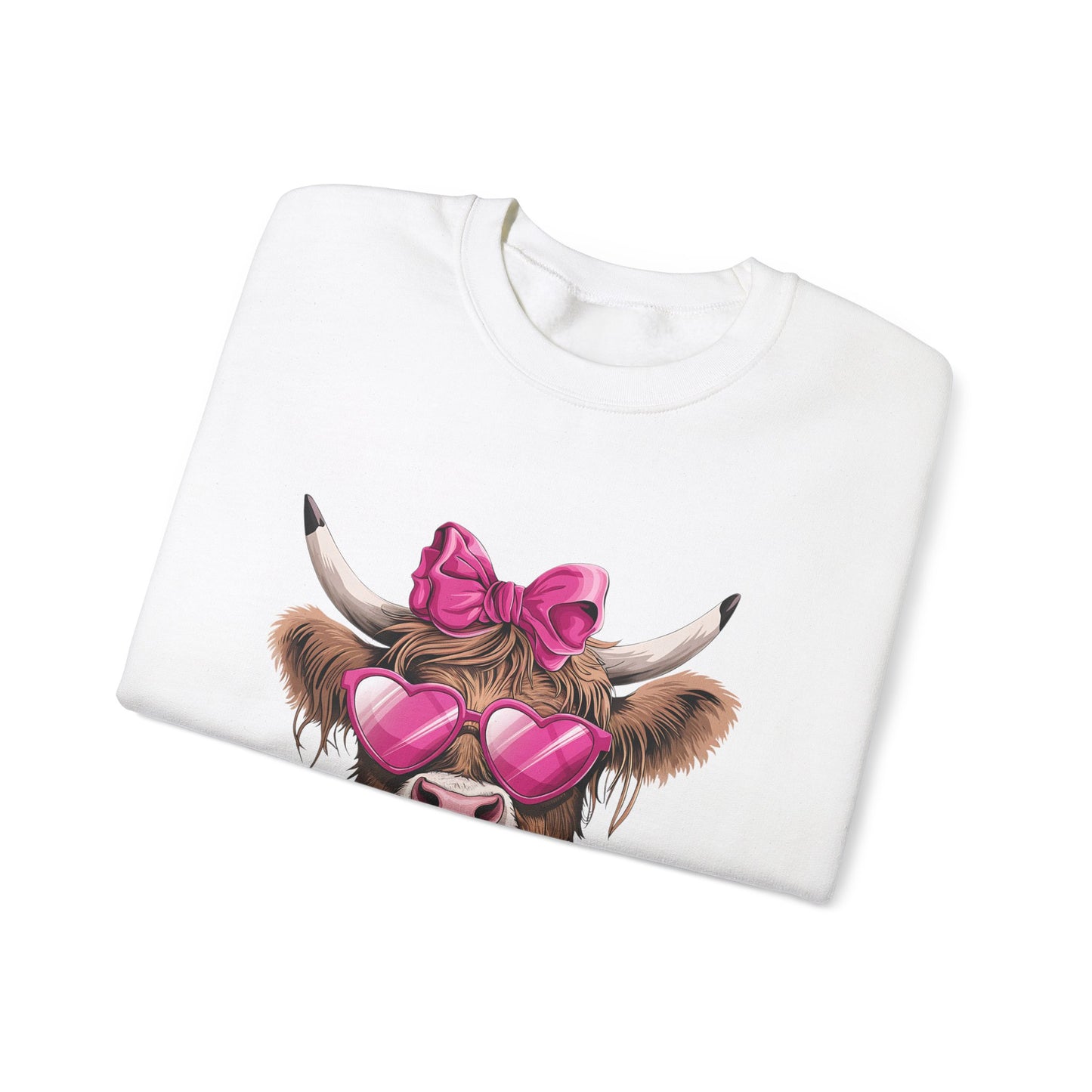 Lollipop Highland Cow with Bow™ Crewneck Sweatshirt