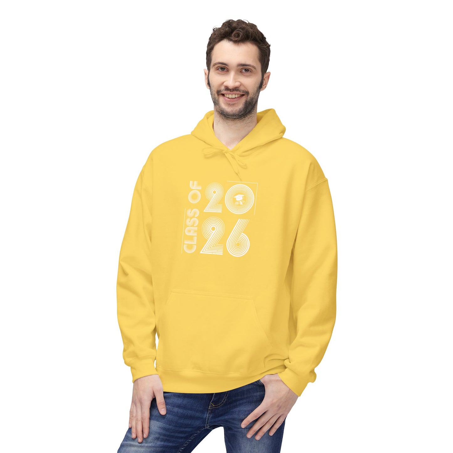 Class of 2026 Unisex Midweight Fleece Hoodie, Graduation Gift, Cozy Sweatshirt for Students, Trendy Class Hoodie, Casual Wear