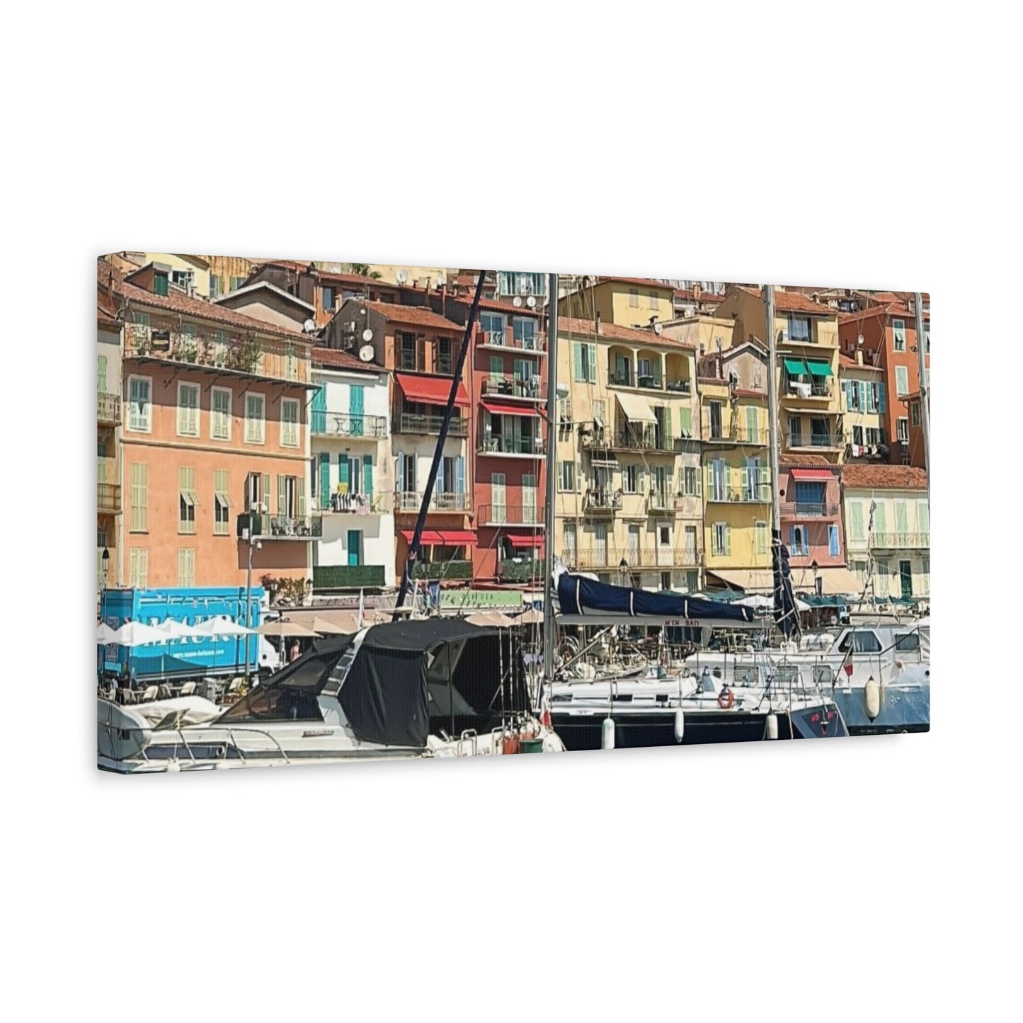 Italy Nautical Canvas Wall Art, Coastal Home Decor, Marina Print, Beach Decor, Nautical Gift, Coastal Living Decoration