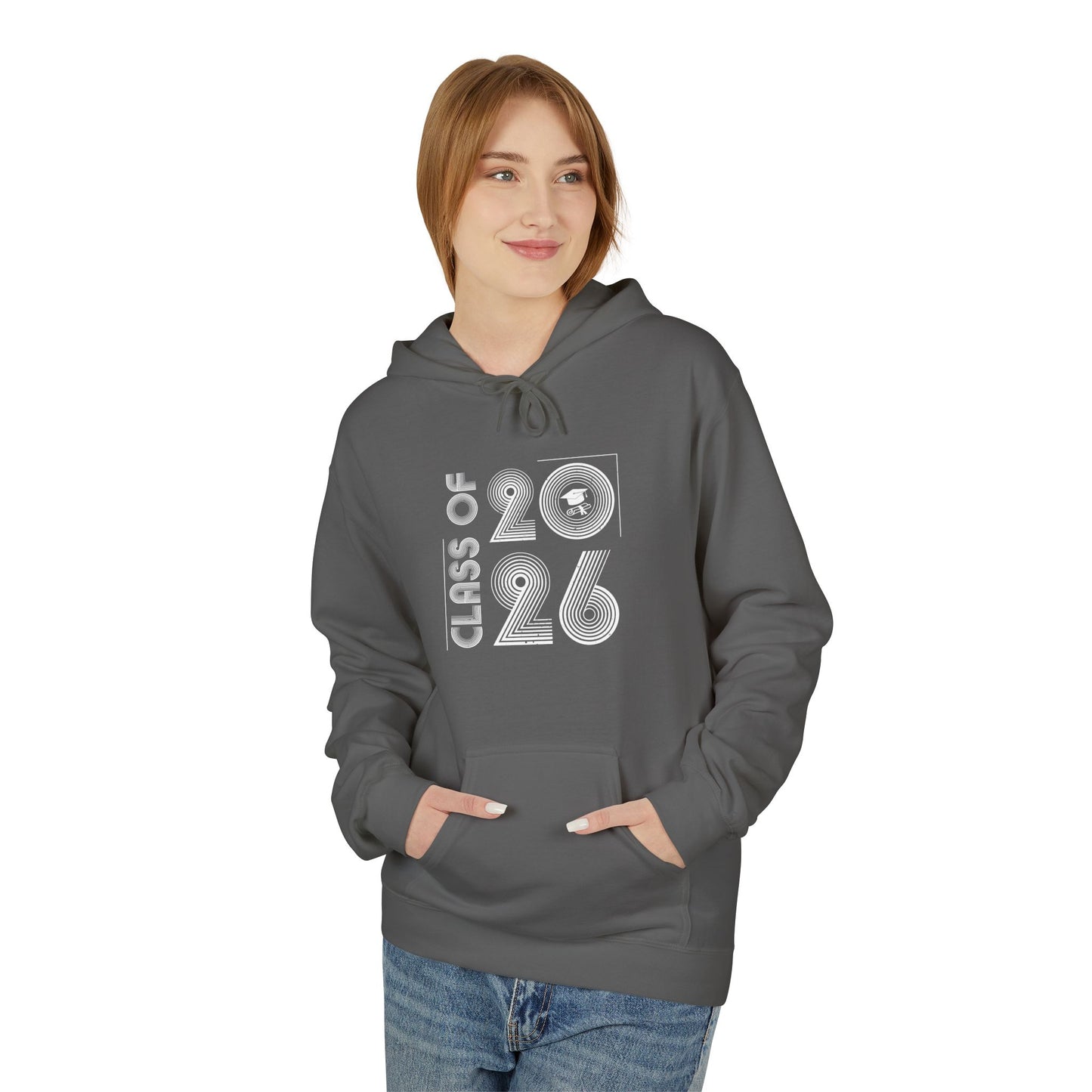 Class of 2026 Unisex Midweight Fleece Hoodie, Graduation Gift, Cozy Sweatshirt for Students, Trendy Class Hoodie, Casual Wear