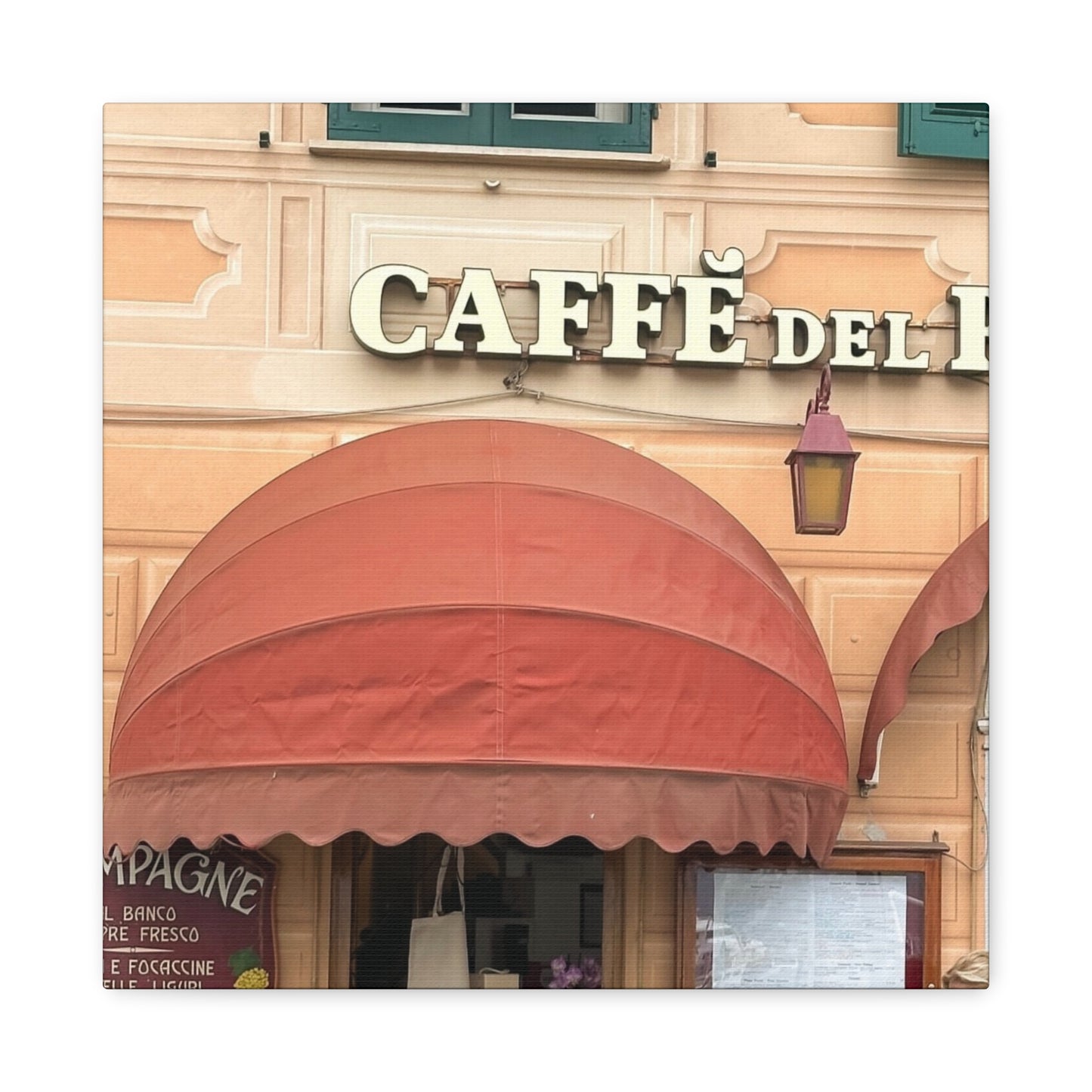 Caffe Front Matte Canvas Wall Art, Chic Home Decor, Café Vibes, Event Wall Display, Gift for Coffee Lovers, Interior Design Accent