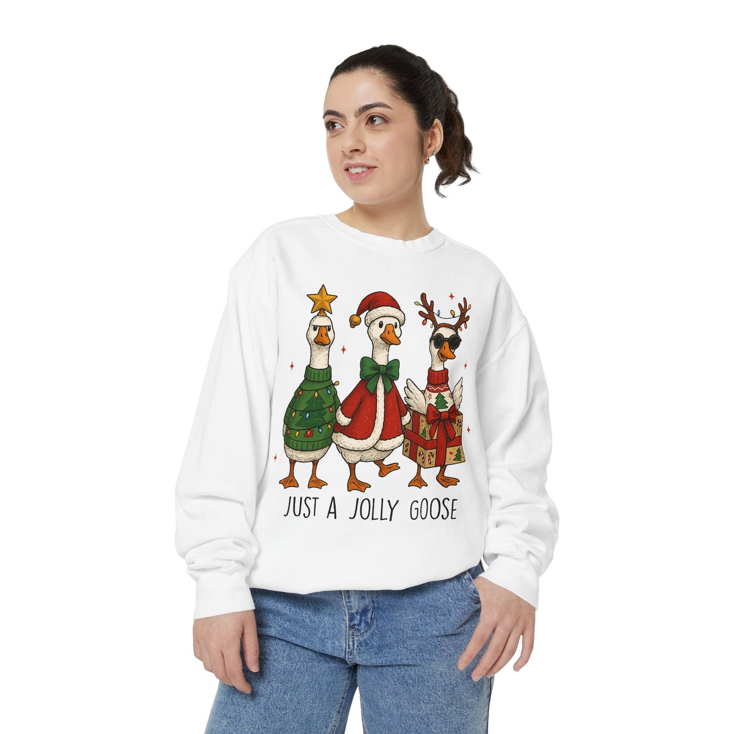 Holiday Goose Sweatshirt, Cozy Sweatshirt, Christmas Gift, Unisex Sweatshirt, Festive Apparel, Winter Fashion