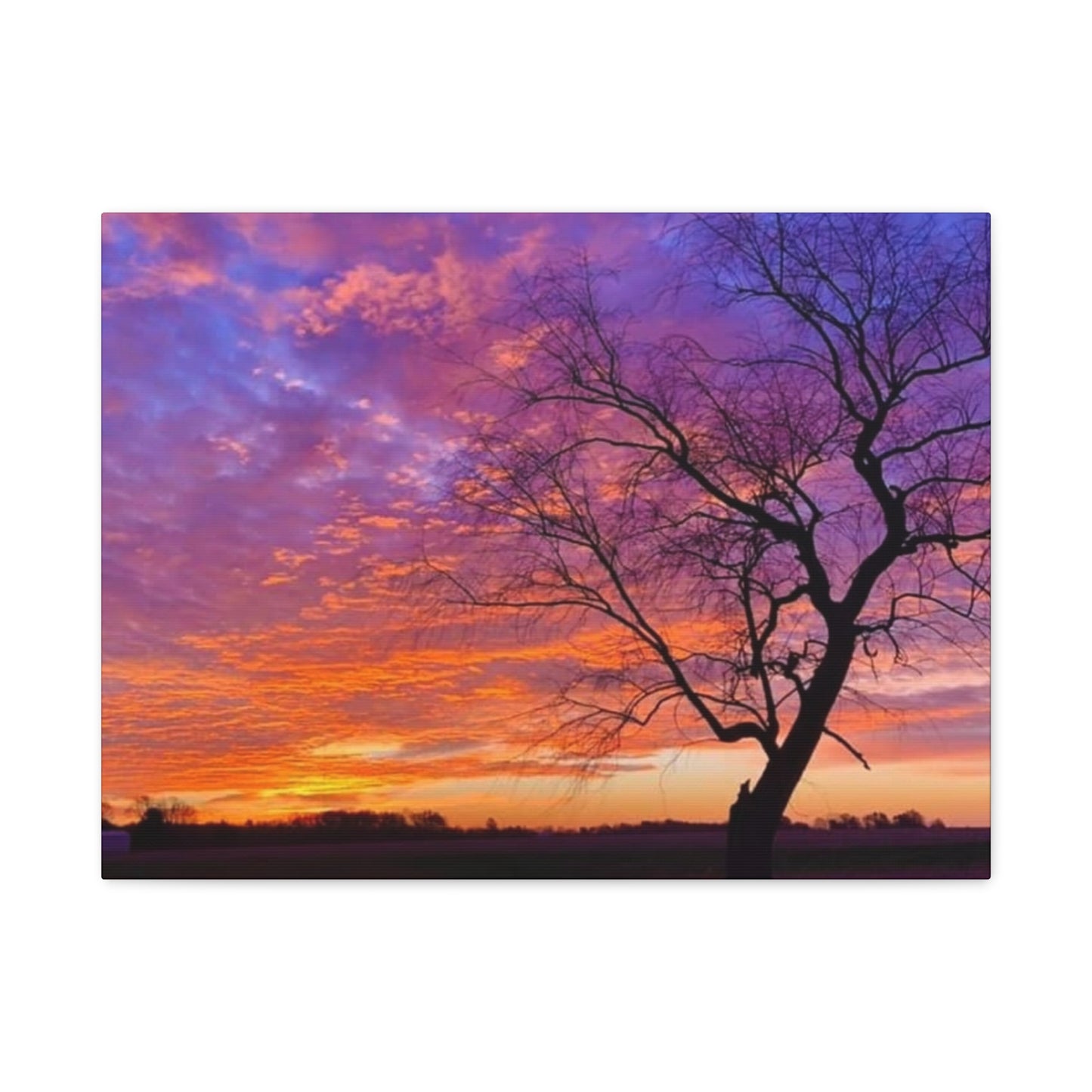 Sunset Landscape Wall Art, Canvas Print, Nature Decor, Purple Sky Home Decor, Gift for Art Lovers