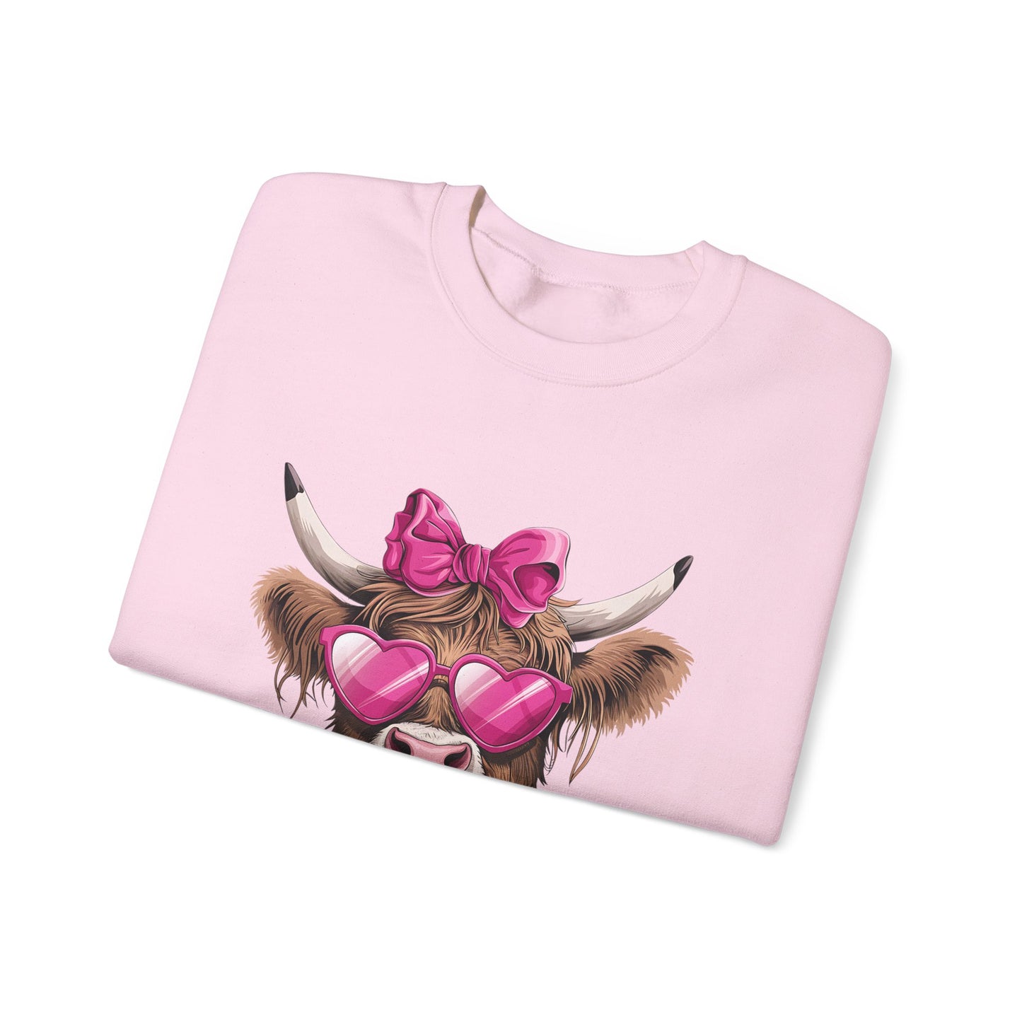 Lollipop Highland Cow with Bow™ Crewneck Sweatshirt