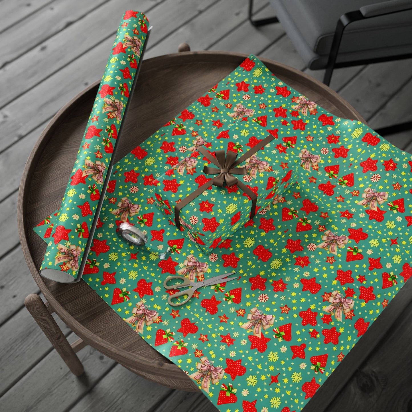 Christmas Wrapping Paper, Festive Gift Wrap for Holidays, Colorful Holiday Wrap, Eco-Friendly Metallic Wrap, Perfect for Gifts