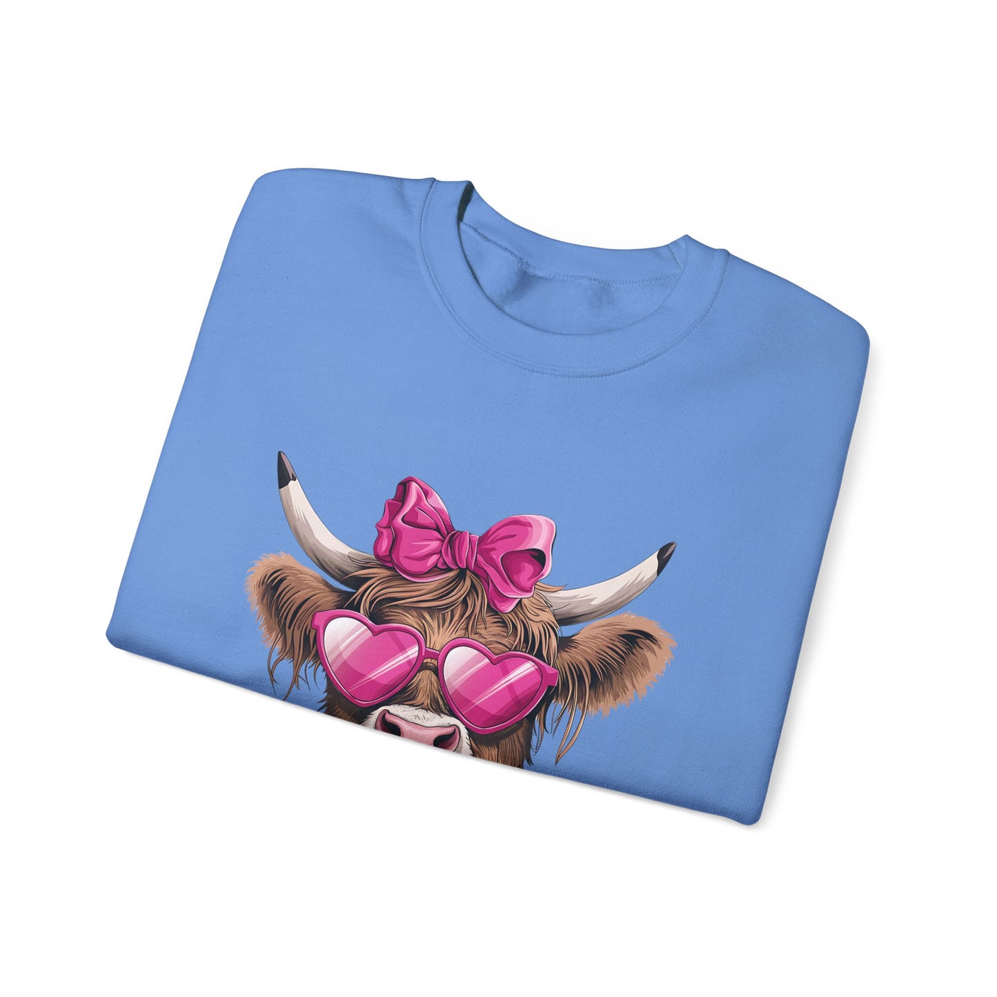Lollipop Highland Cow with Bow™ Crewneck Sweatshirt