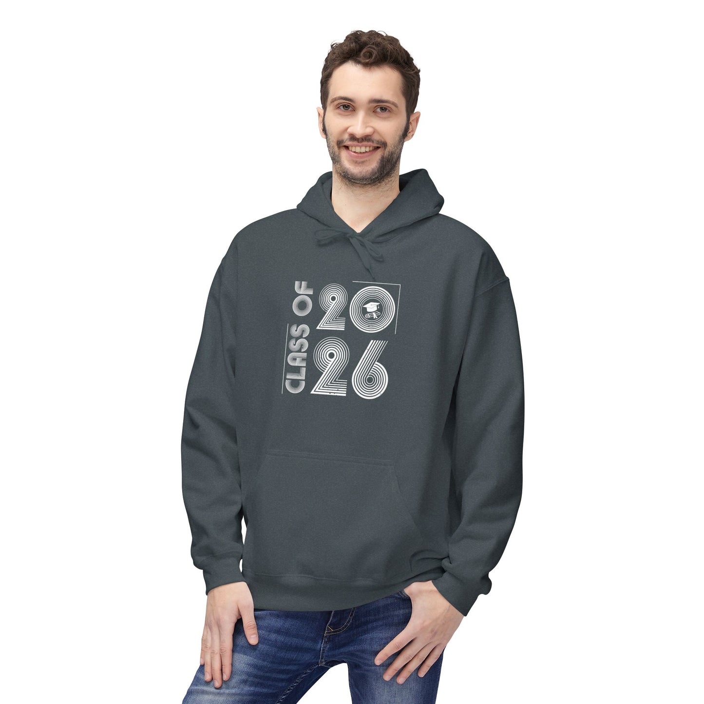 Class of 2026 Unisex Midweight Fleece Hoodie, Graduation Gift, Cozy Sweatshirt for Students, Trendy Class Hoodie, Casual Wear