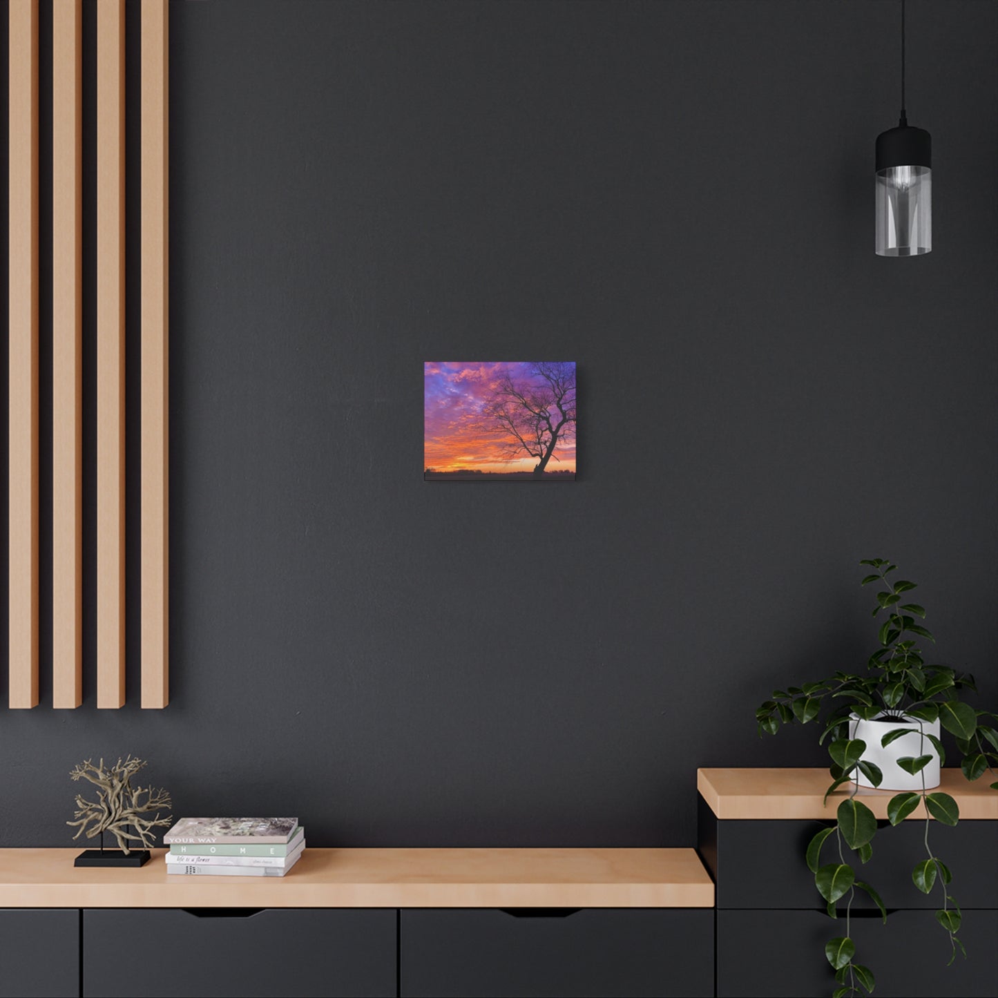 Sunset Landscape Wall Art, Canvas Print, Nature Decor, Purple Sky Home Decor, Gift for Art Lovers