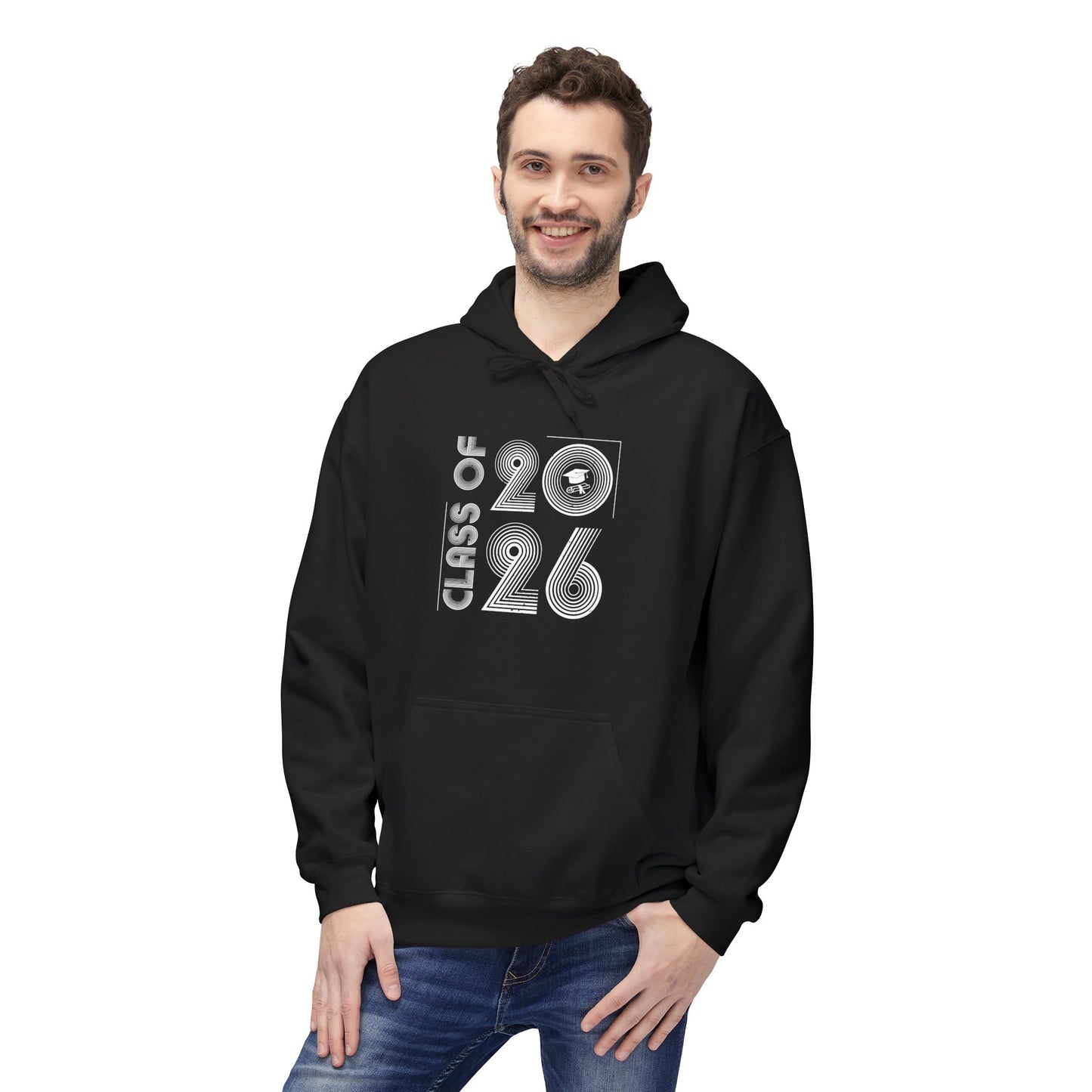 Class of 2026 Unisex Midweight Fleece Hoodie, Graduation Gift, Cozy Sweatshirt for Students, Trendy Class Hoodie, Casual Wear