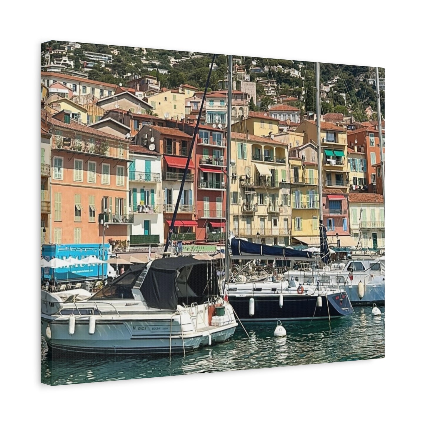 Italy Nautical Canvas Wall Art, Coastal Home Decor, Marina Print, Beach Decor, Nautical Gift, Coastal Living Decoration