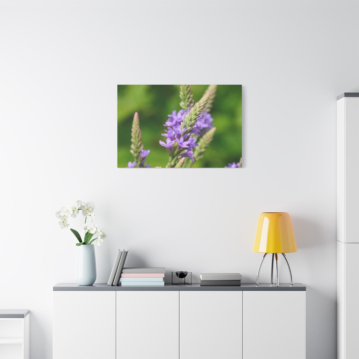 Floral Canvas Wall Art, Stretched Matte Canvas Print, Home Decor, Purple Flower Artwork, Nature-Inspired Decoration