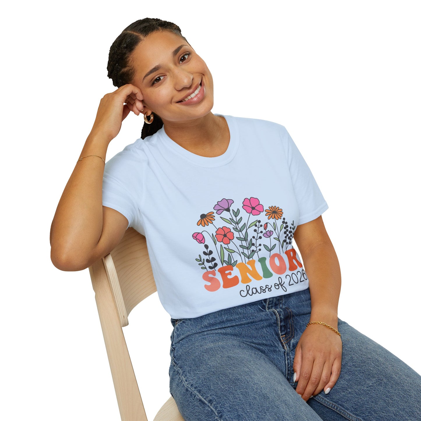 Senior Class of 2026 Floral T-Shirt, Graduation Gift, Unisex Tee, Senior's Apparel, College Bound Shirt