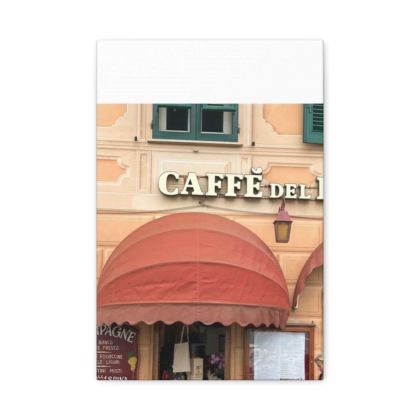 Caffe Front Matte Canvas Wall Art, Chic Home Decor, Café Vibes, Event Wall Display, Gift for Coffee Lovers, Interior Design Accent