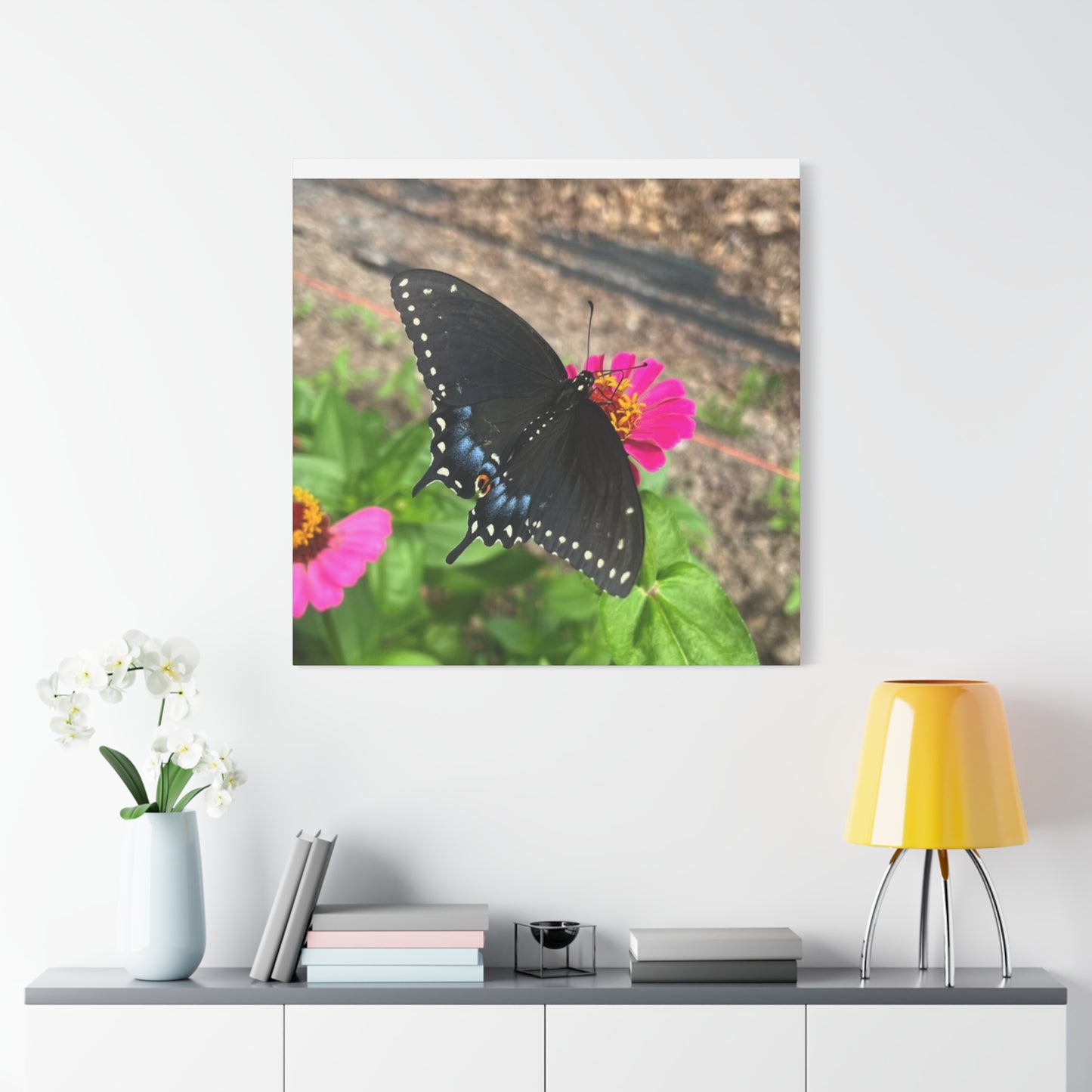 Black Butterfly Canvas Wall Art, Nature Decor, Botanical Print, Home Decor, Gift for Nature Lovers, Insect Photography