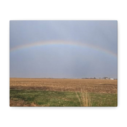 Rainbow Landscape Canvas Print, Inspirational Home Decor, Gift for Nature Lovers, Modern Wall Art, Farmhouse Style, Rainbow Art
