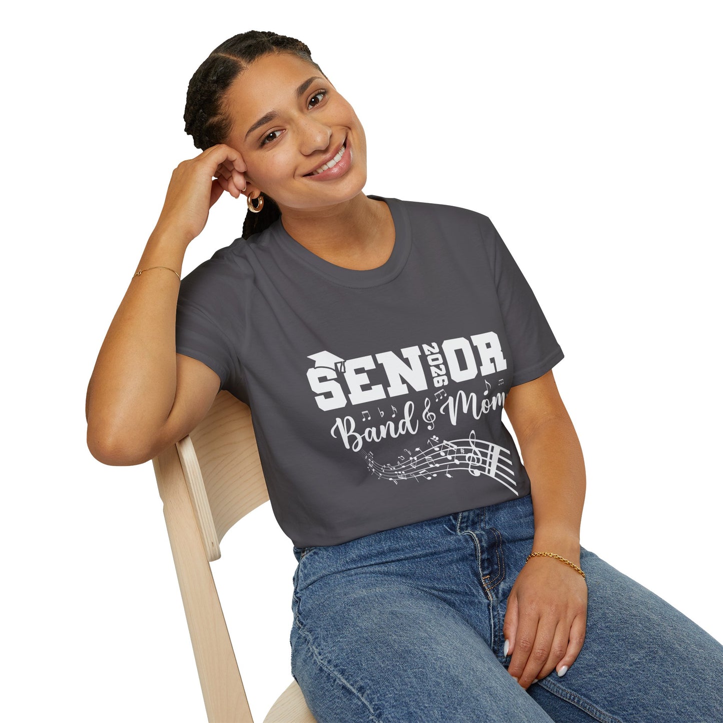 Senior Band Mom 2026 T-Shirt, Unisex Softstyle