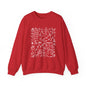 White- Christmas Doodle Line Festive Crewneck Sweatshirt, Cozy Holiday Sweatshirt, Perfect for Christmas, Seasonal Gift, Winter Wear