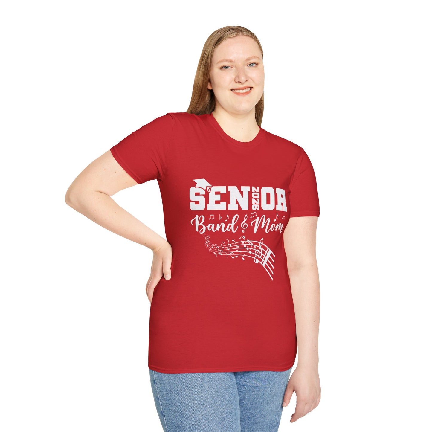 Senior Band Mom 2026 T-Shirt, Unisex Softstyle