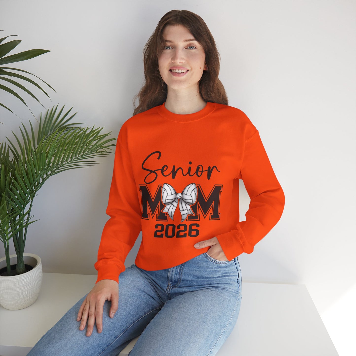 Senior Volleyball Mom 2026 Crewneck Sweatshirt
