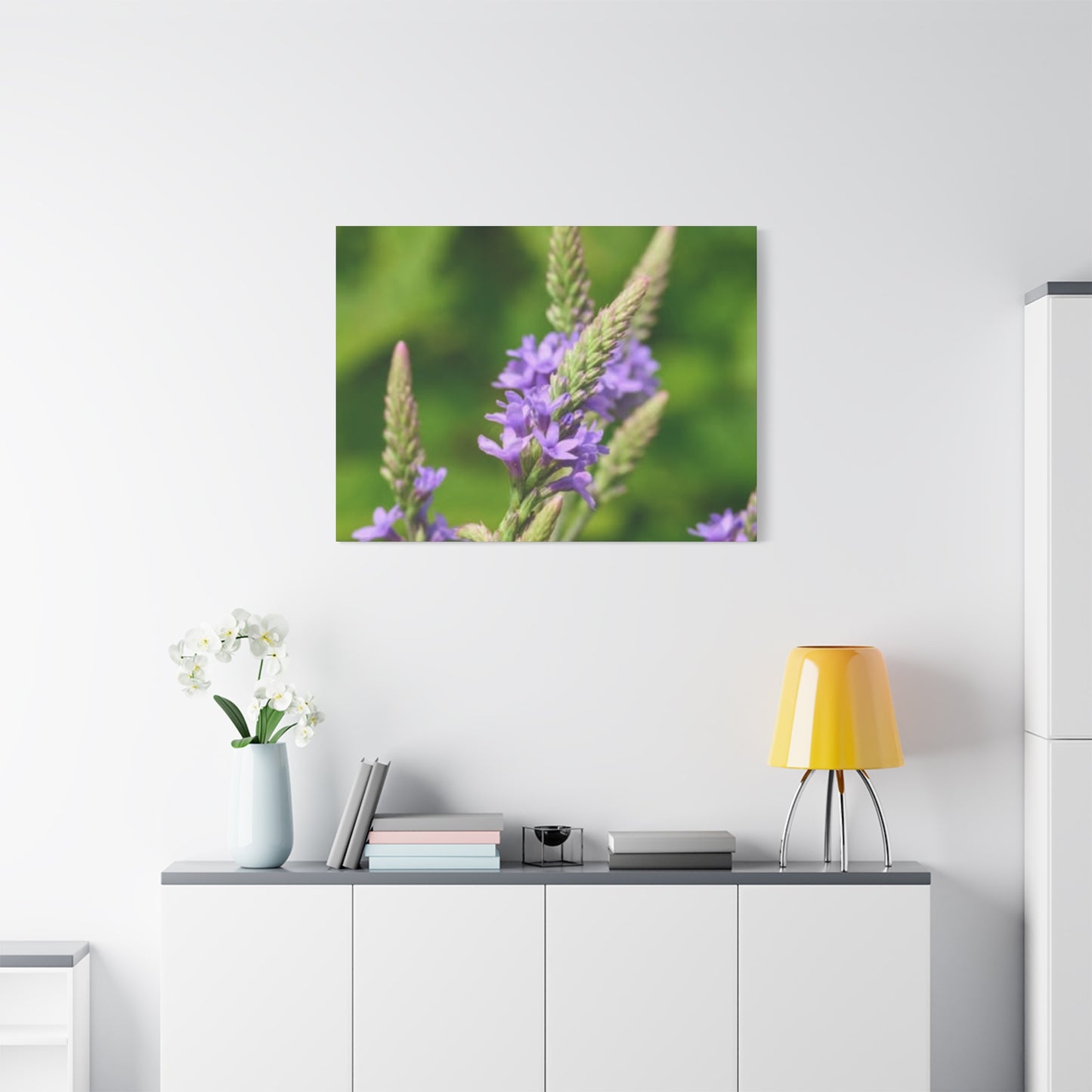 Floral Canvas Wall Art, Stretched Matte Canvas Print, Home Decor, Purple Flower Artwork, Nature-Inspired Decoration