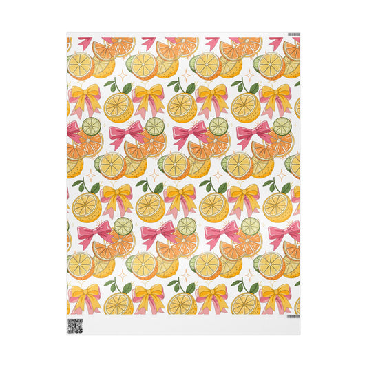 Vibrant Citrus Wrapping Paper, Colorful Gift Wrap, Holiday Decor, Celebration Wrap, Party Supplies, Crafting Paper