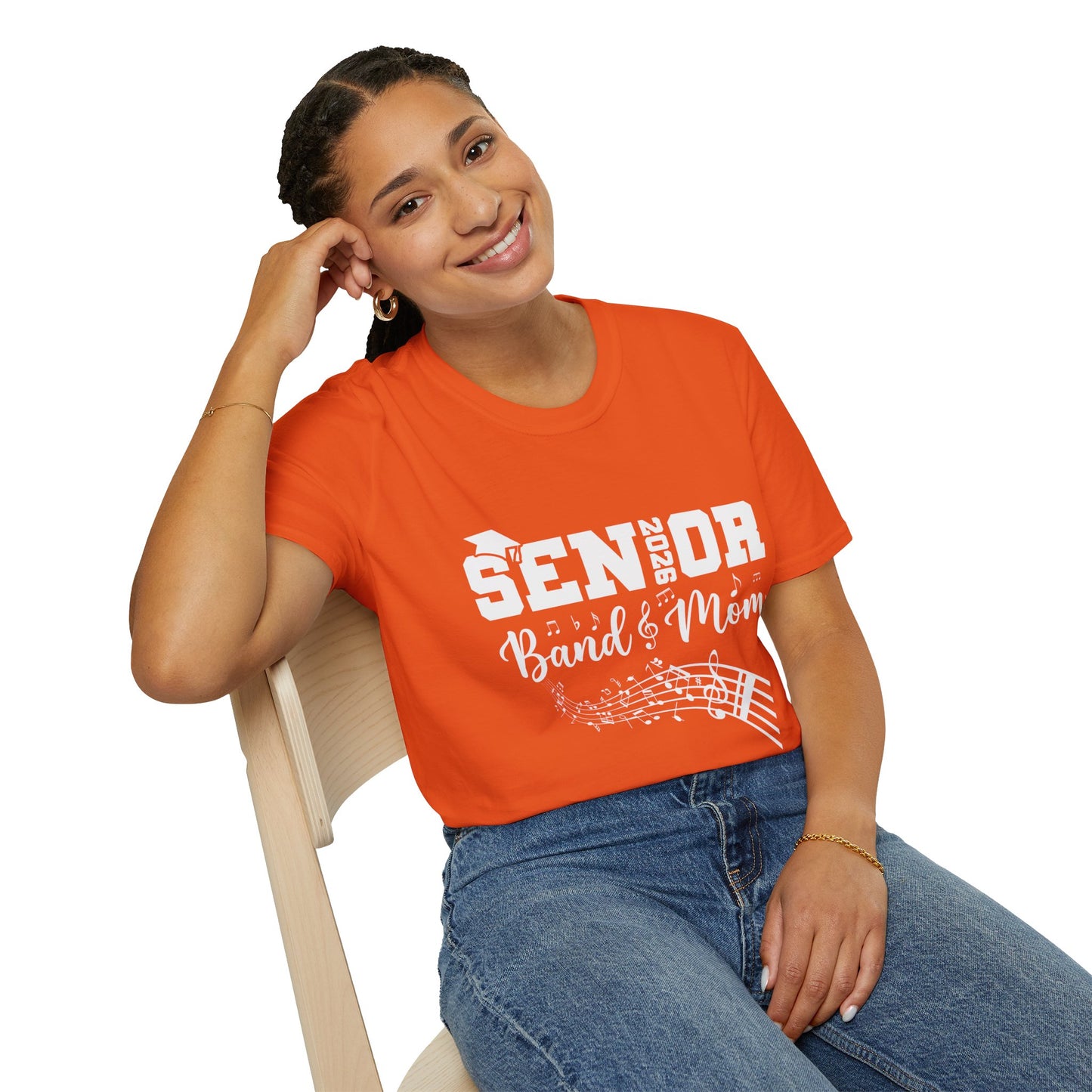 Senior Band Mom 2026 T-Shirt, Unisex Softstyle