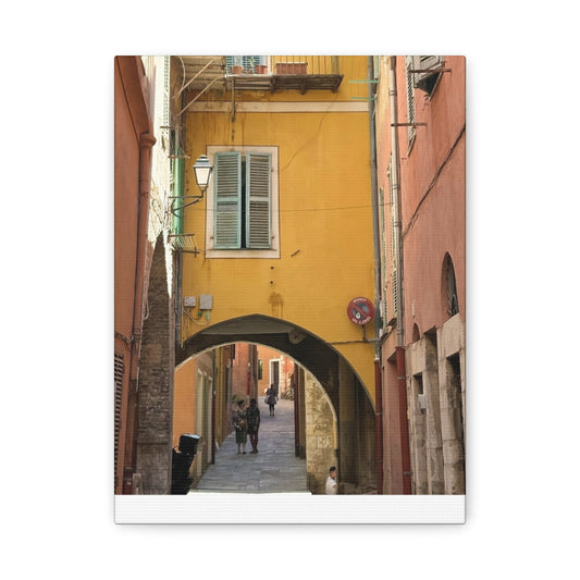 Italian Arched Road Vibrant Canvas Wall Art, Colorful Home Decor, Gallery-Style Prints, Italian Streetscape, Portrait Wall Decor, Rustic Art