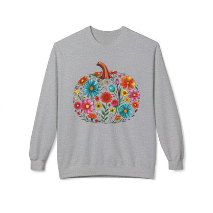 Floral Pumpkin Sweatshirt for Cozy Autumn Vibes, Unisex Fleece Crewneck, Perfect for Fall Celebrations, Gift for Halloween, [...]