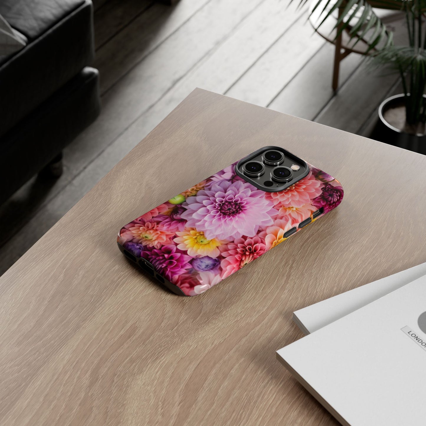 Floral iPhone Case, Tough Floral Phone Cover, Flower Pattern Case, Spring Design, Gift for Her, Durable Phone Accessory