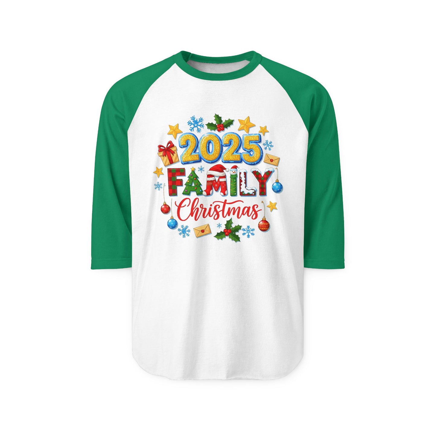 Christmas Family Raglan Shirt, Festive Gift for Holidays, Unisex Holiday Shirt, Family Reunion, Matching Outfits, 2025 Celebration