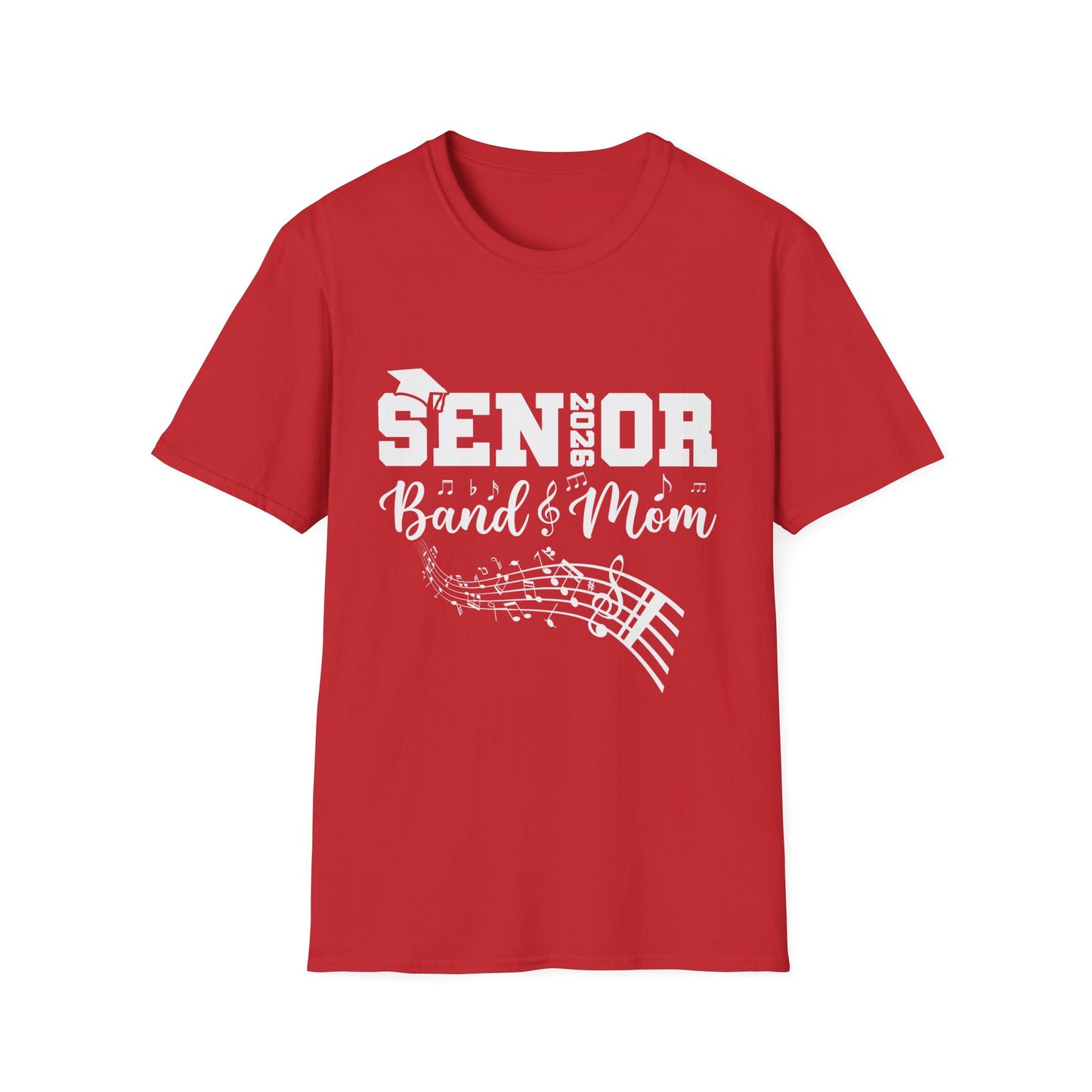 Senior Band Mom 2026 T-Shirt, Unisex Softstyle