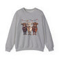 Festive Cow Sweatshirt for Cozy Celebrations, Unisex Crewneck, Holiday Gift, Winter Fashion, Cute Animal Design