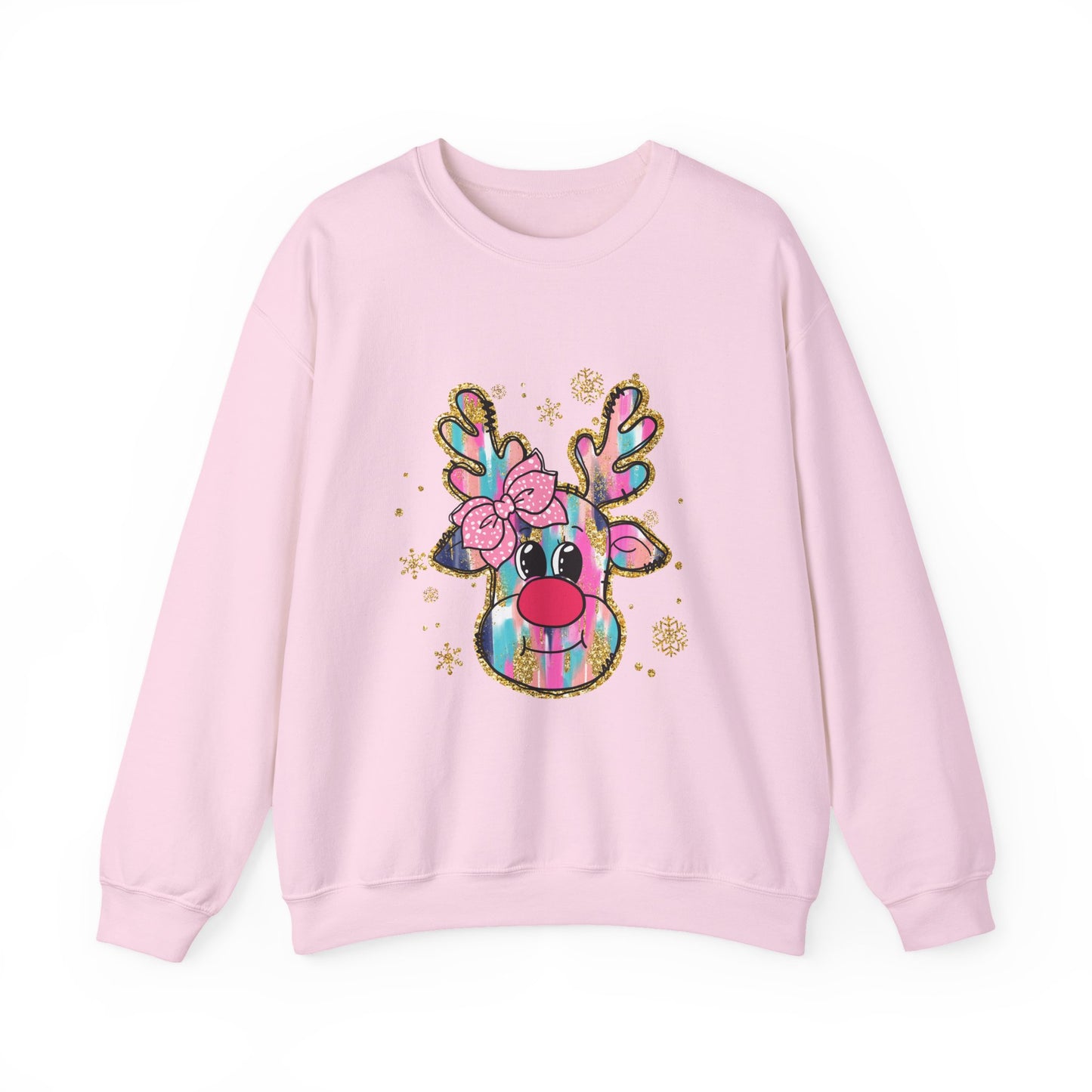 Festive Reindeer Crewneck Sweatshirt, Cozy Holiday Sweatshirt, Christmas Gift, Winter Fashion, Cute Christmas Sweatshirt