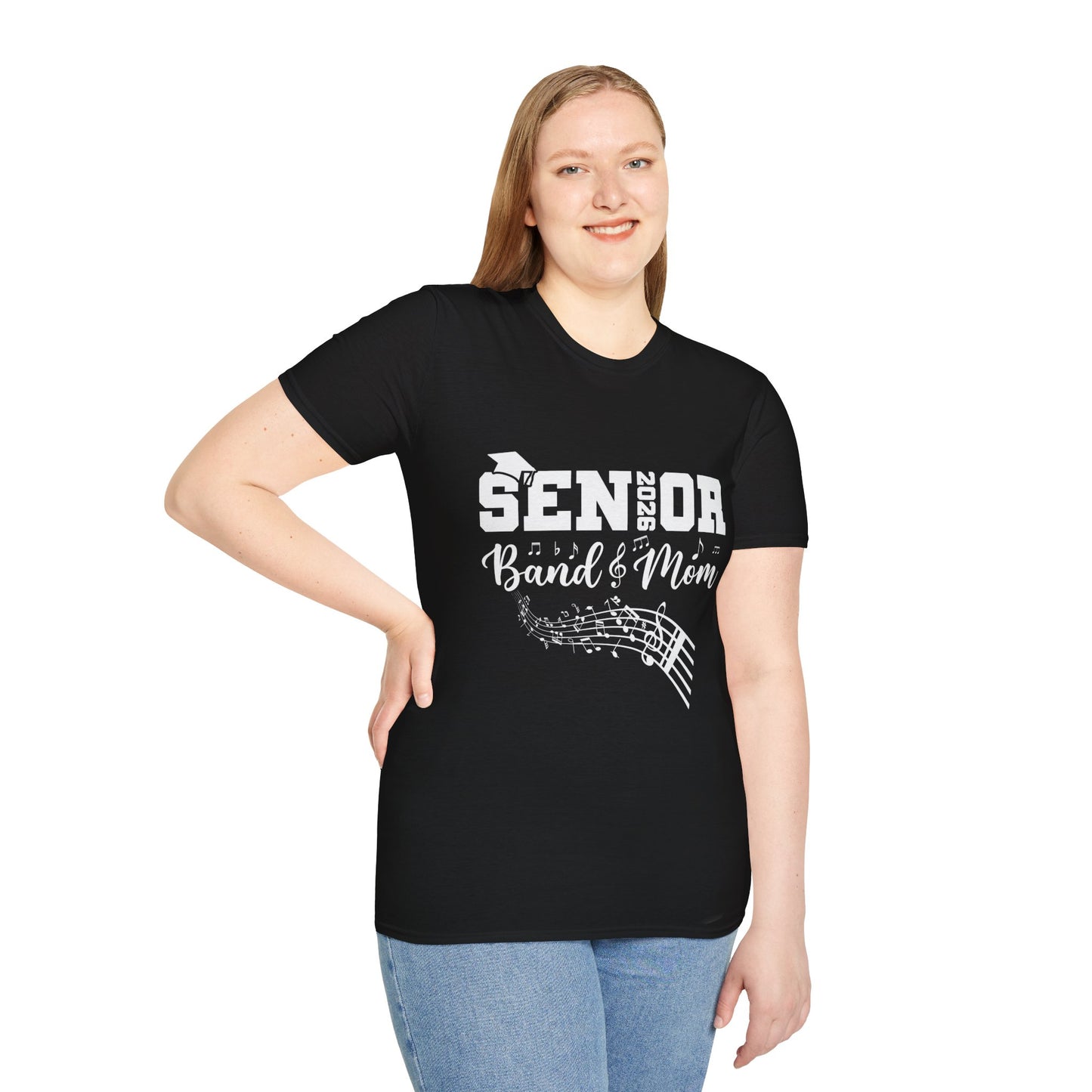 Senior Band Mom 2026 T-Shirt, Unisex Softstyle