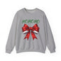HO HO HO SANTA Bow Crewneck Sweatshirt, Holiday Gift, Cute Winter Sweatshirt, Unisex Christmas Apparel, Cozy Seasonal Fashion