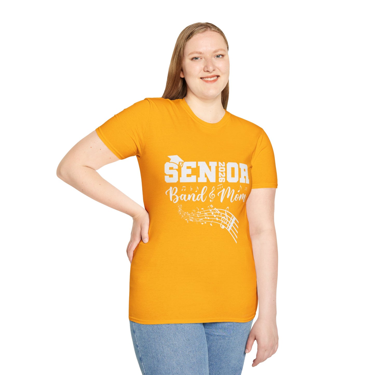 Senior Band Mom 2026 T-Shirt, Unisex Softstyle