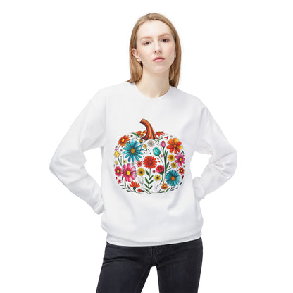 Floral Pumpkin Sweatshirt for Cozy Autumn Vibes, Unisex Fleece Crewneck, Perfect for Fall Celebrations, Gift for Halloween, [...]