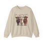 Festive Cow Sweatshirt for Cozy Celebrations, Unisex Crewneck, Holiday Gift, Winter Fashion, Cute Animal Design
